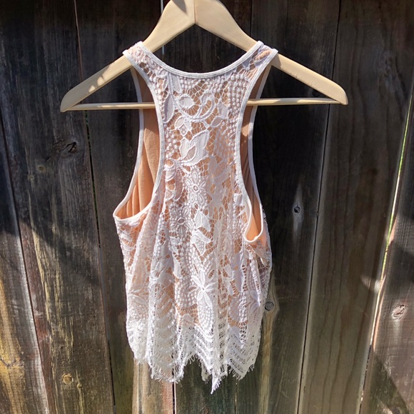 Express - White Lace Tank Top - Size Small Petite - Picture 4 of 15